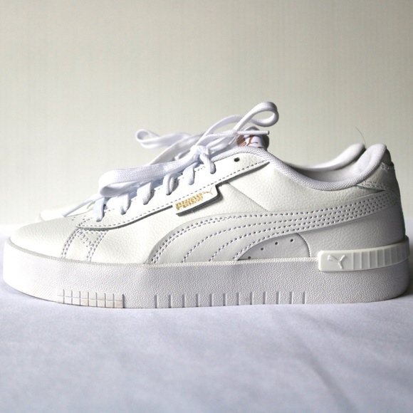 PUMA Jada White Leather Sneakers Running Shoes Lace Up Women's Size 7 - Picture 6 of 9